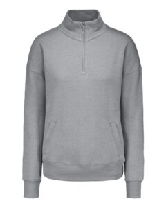 MV Sport W20189 Women’s Cloud Fleece Quarter-Zip Sweatshirt – Heather Grey
