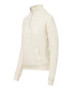 MV Sport W20189 Women’s Cloud Fleece Quarter-Zip Sweatshirt – Oatmeal (side)