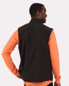 Boxercraft BM5502 Men’s Stretch Woven Vest – Black (on model back)