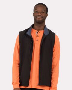 Boxercraft BM5502 Men’s Stretch Woven Vest – Black (on model)