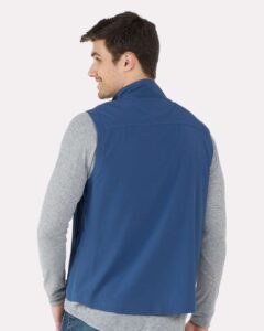 Boxercraft BM5502 Men’s Stretch Woven Vest – Indigo (on model back)