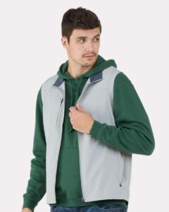 Boxercraft BM5502 Men’s Stretch Woven Vest – Oxford (on model)
