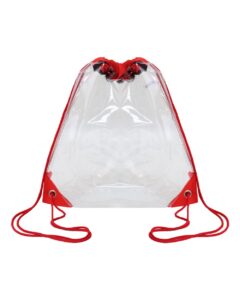 OAD OAD5007 Clear Drawstring Pack – Red