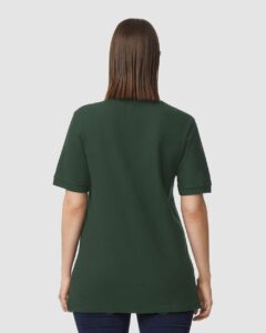 Gildan 85800 Unisex Hammer™ Pique Polo – Forest Green (on model back)