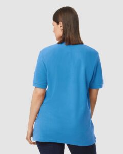 Gildan 85800 Unisex Hammer™ Pique Polo – Sapphire (on model back)