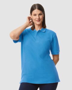 Gildan 85800 Unisex Hammer™ Pique Polo – Sapphire (on model)