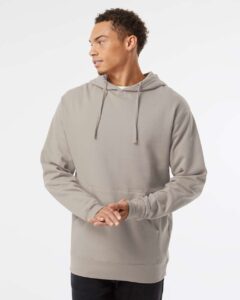 Independent Trading Co. SS4500 Unisex Midweight Hooded Sweatshirt – Cement (on model)
