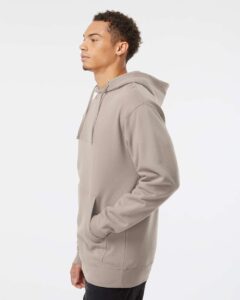 Independent Trading Co. SS4500 Unisex Midweight Hooded Sweatshirt – Cement (on model side)