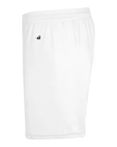 Badger 4146 Men’s B-Core 5″ Pocketed Shorts – White (side)