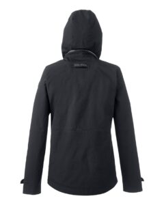 Nautica N17183 Women’s Voyage Hooded Rain Jacket – Black (back)