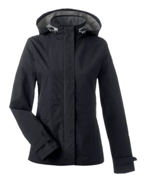 Nautica N17183 Women’s Voyage Hooded Rain Jacket – Black