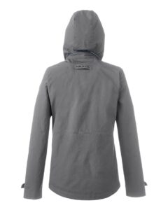 Nautica N17183 Women’s Voyage Hooded Rain Jacket – Graphite (back)