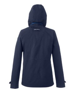 Nautica N17183 Women’s Voyage Hooded Rain Jacket – Navy (back)