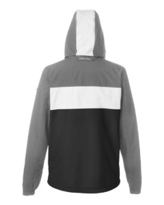 Nautica N17174 Unisex Windward Anorak Hooded Quarter-Zip Jacket – Graphite/ White/ Black (back)