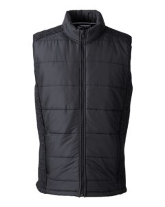 Nautica N17946 Men’s Harbor Puffer Vest – Black/ Black Heather