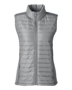 Nautica N17947 Women’s Harbor Puffer Vest – Graphite/ Graphite Heather