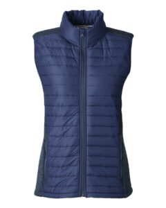 Nautica N17947 Women’s Harbor Puffer Vest – Navy/ Navy Heather