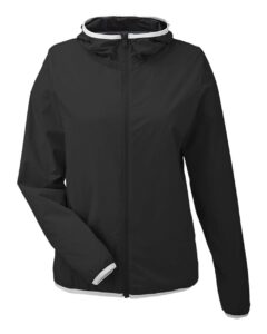 Nautica N17927 Women’s Stillwater Hooded Windbreaker – Black