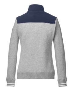 Nautica N17387 Women’s Navigator Fleece Full-Zip Jacket – Oxford Heather/ Navy (back)