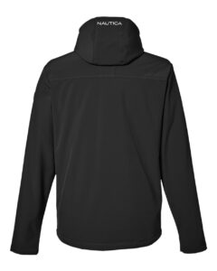 Nautica N17789 Men’s Wavestorm Hooded Soft Shell Jacket – Black (back)