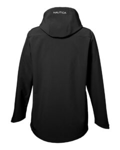 Nautica N17790 Women’s Wavestorm Hooded Soft Shell Jacket – Black (back)