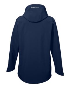 Nautica N17790 Women’s Wavestorm Hooded Soft Shell Jacket – Navy (back)