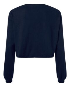 BELLA + CANVAS 6501 Women’s FWD Fashion Crop Long Sleeve Tee – Navy (back)