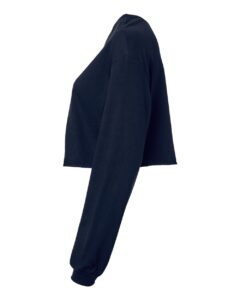 BELLA + CANVAS 6501 Women’s FWD Fashion Crop Long Sleeve Tee – Navy (side)