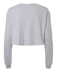BELLA + CANVAS 6501 Women’s FWD Fashion Crop Long Sleeve Tee – Athletic Heather (back)