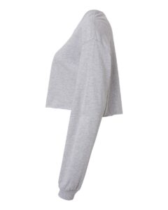 BELLA + CANVAS 6501 Women’s FWD Fashion Crop Long Sleeve Tee – Athletic Heather (side)