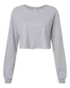 BELLA + CANVAS 6501 Women’s FWD Fashion Crop Long Sleeve Tee – Athletic Heather