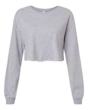 BELLA + CANVAS 6501 Women’s FWD Fashion Crop Long Sleeve Tee – Athletic Heather
