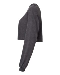 BELLA + CANVAS 6501 Women’s FWD Fashion Crop Long Sleeve Tee – Dark Grey Heather (side)