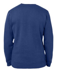 J. America 8424 Unisex Premium Fleece Crewneck Sweatshirt – True Navy (back)