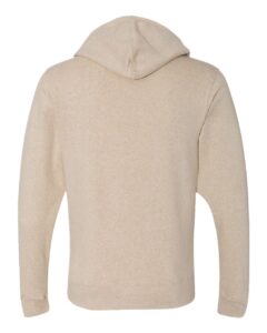 J. America 8872 Men’s Triblend Full-Zip Hooded Sweatshirt – Oatmeal Triblend (back)