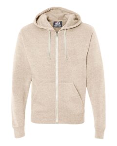 J. America 8872 Men’s Triblend Full-Zip Hooded Sweatshirt – Oatmeal Triblend