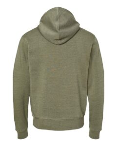 J. America 8872 Men’s Triblend Full-Zip Hooded Sweatshirt – Olive Triblend (back)