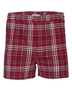 Boxercraft BM6701 Men’s Double Brushed Flannel Boxers – Garnet/ Black Plaid