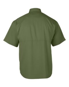 Paragon 700 Men’s Hatteras Performance Short Sleeve Fishing Shirt – Olive Green (back)