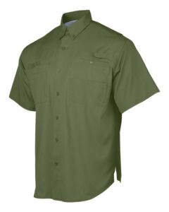 Paragon 700 Men’s Hatteras Performance Short Sleeve Fishing Shirt – Olive Green (side)