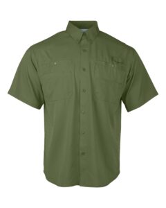 Paragon 700 Men’s Hatteras Performance Short Sleeve Fishing Shirt – Olive Green