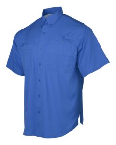 Paragon 700 Men’s Hatteras Performance Short Sleeve Fishing Shirt – Vivid Blue (side)