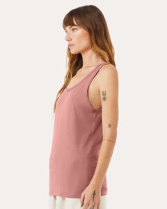 BELLA + CANVAS 3480 Jersey Tank – Mauve (on model side)