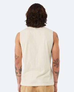 BELLA + CANVAS 3483 Jersey Muscle Tank – Natural (on model back)