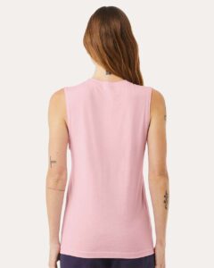 BELLA + CANVAS 3483 Jersey Muscle Tank – Pink (on model back)