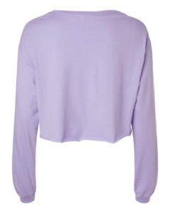 BELLA + CANVAS 6501 Women’s FWD Fashion Crop Long Sleeve Tee – Dark Lavender (back)