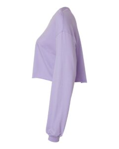 BELLA + CANVAS 6501 Women’s FWD Fashion Crop Long Sleeve Tee – Dark Lavender (side)