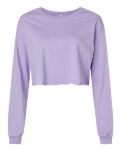 BELLA + CANVAS 6501 Women’s FWD Fashion Crop Long Sleeve Tee – Dark Lavender