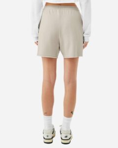 BELLA + CANVAS 3787 Women’s Cutoff Shorts – Heather Dust (on model back)