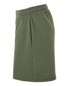 BELLA + CANVAS 3787 Women’s Cutoff Shorts – Military Green (side)